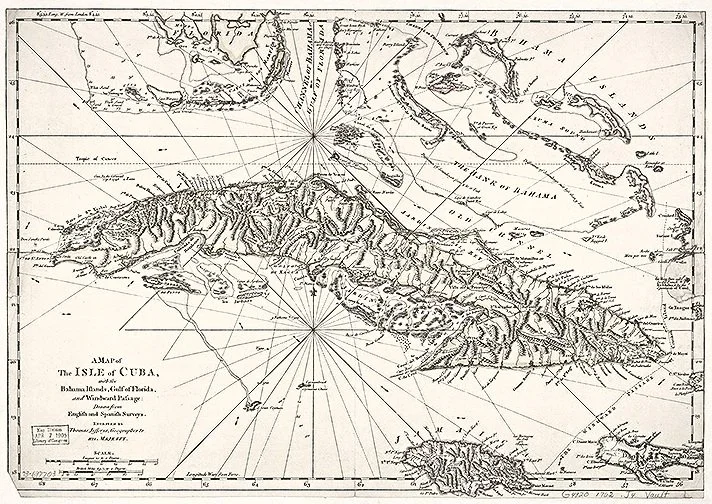 1762 Antique Cuba Map