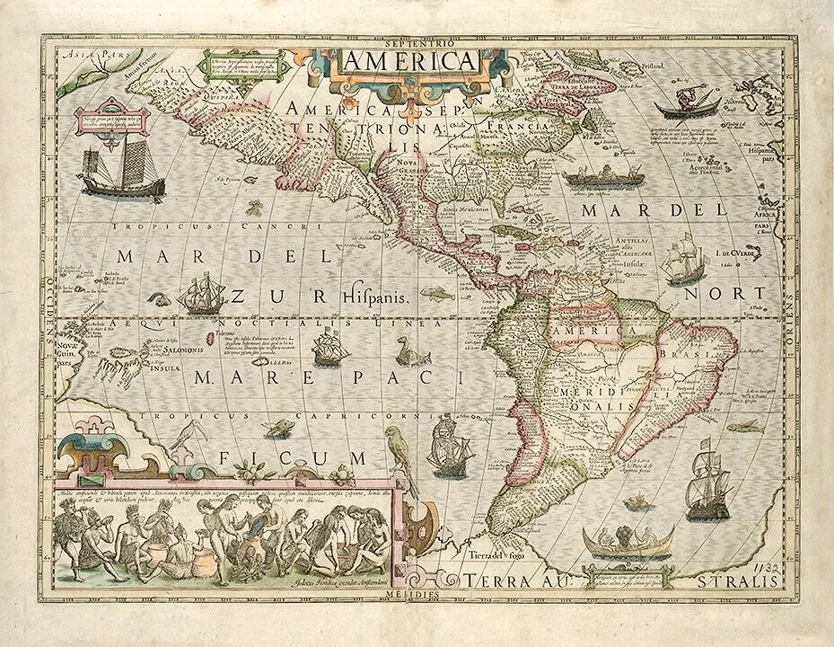 1633  America Antique Map
