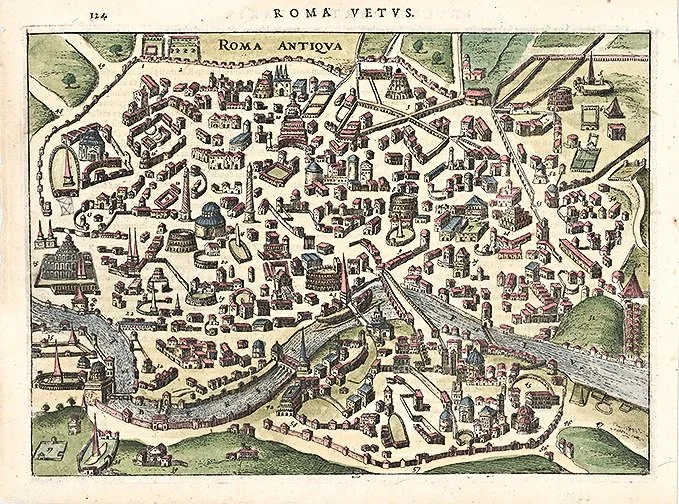 Rome Italy Antique Map 1627