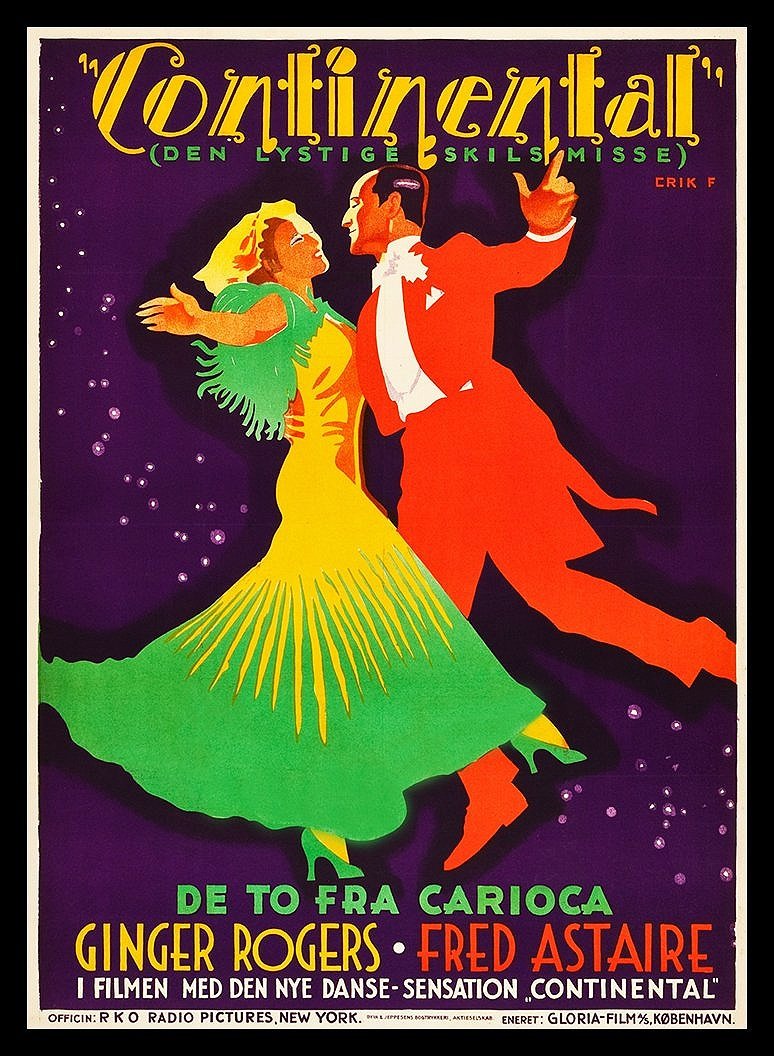Ginger Rogers Fred Astaire Continental Vintage Dance Poster