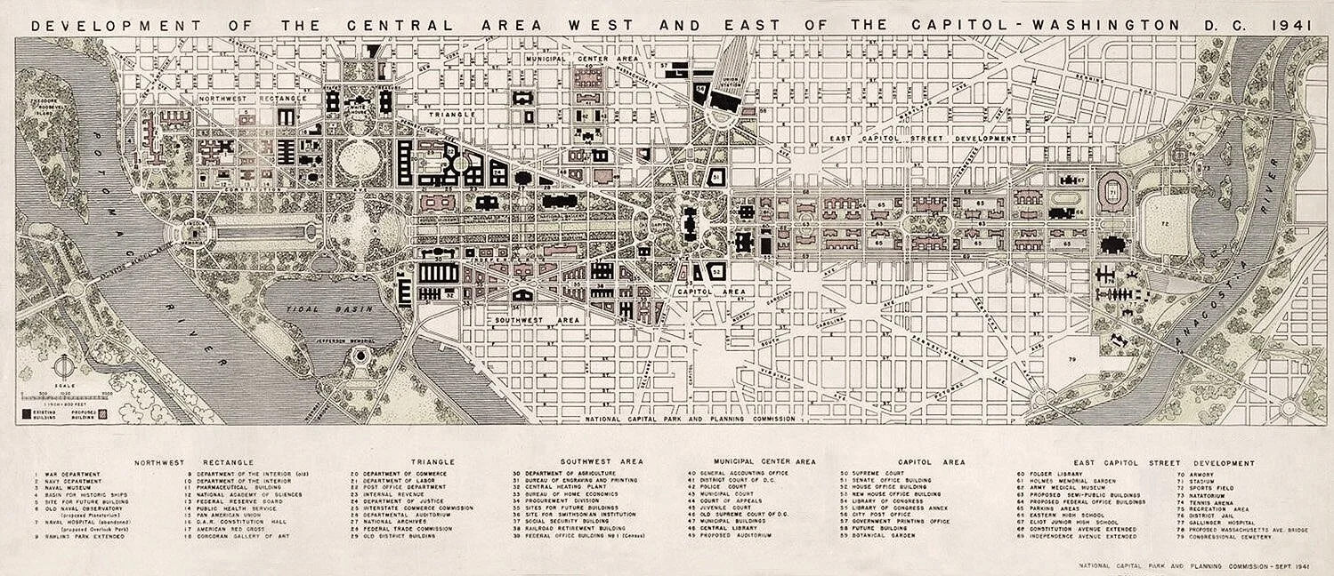 1941 Washington DC Antique Map