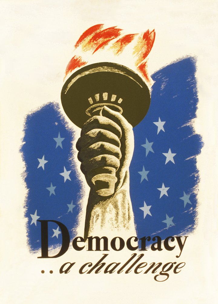Democracy - A Challenge Vintage WPA Poster