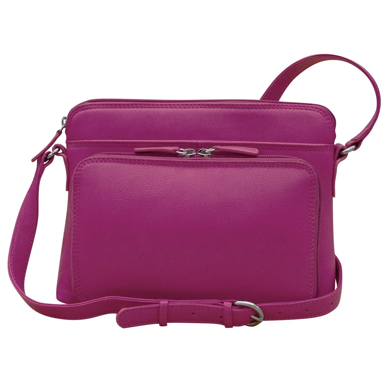 orchid crossbody leather organizer handbag