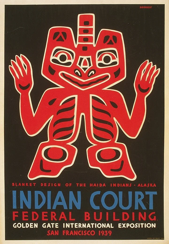 Indian Court Vintage WPA Poster 1939 San Francisco