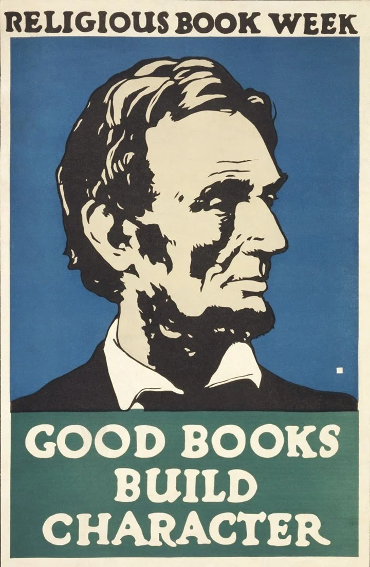 Lincoln Religious Books Character WPA Poster