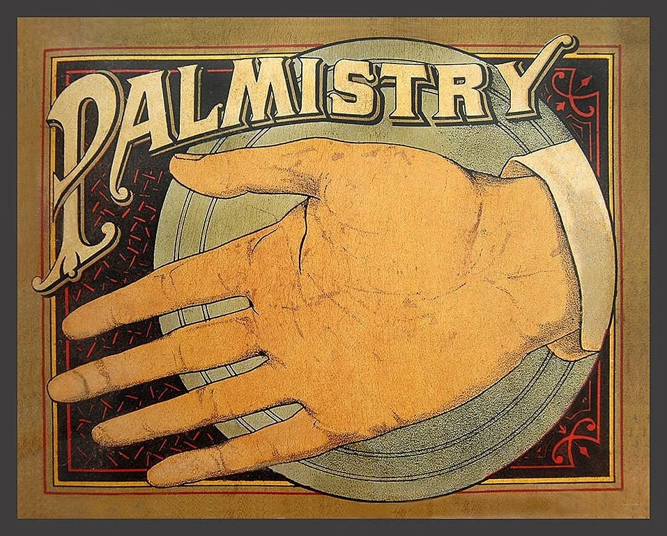 Palmistry Vintage Ephemera Poster or Card