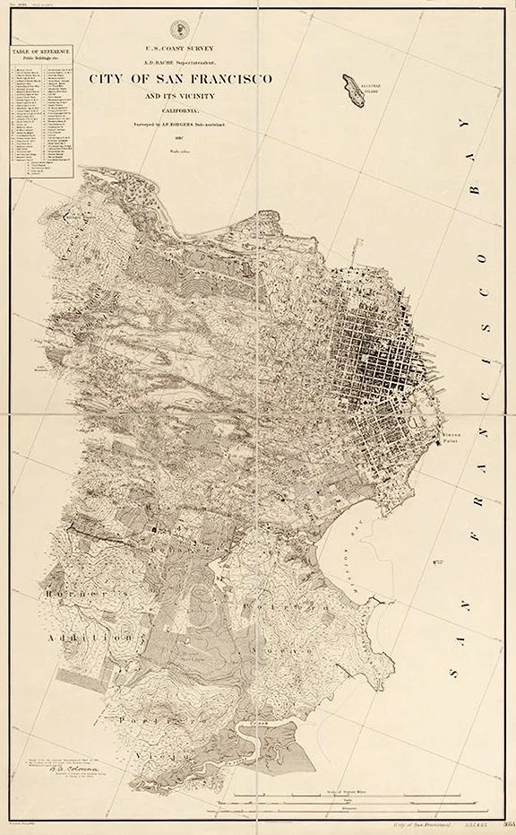 1893 San Francsico California Antique Map