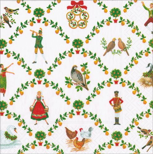on the twelfth day christmas napkins
