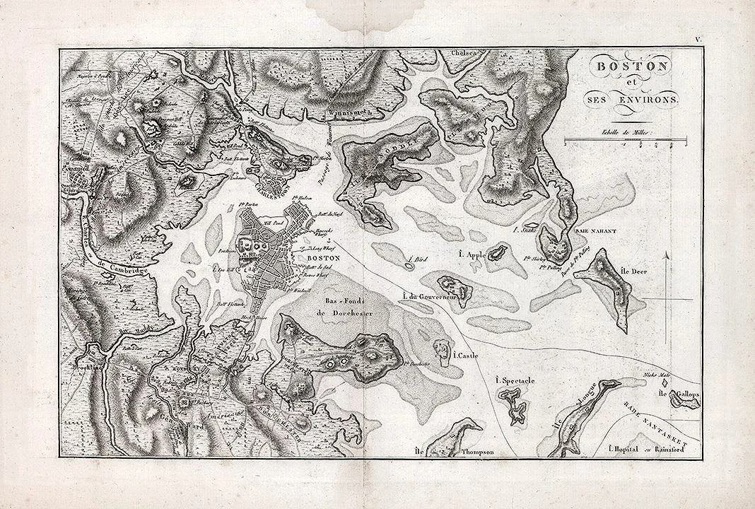 1807 Boston Antique Massachusetts Map