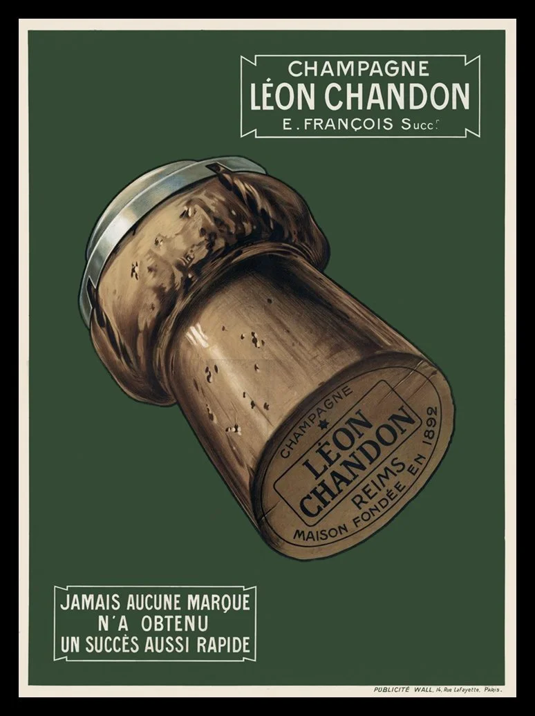 Champagne Leon Chandon Francois Vintage French Poster