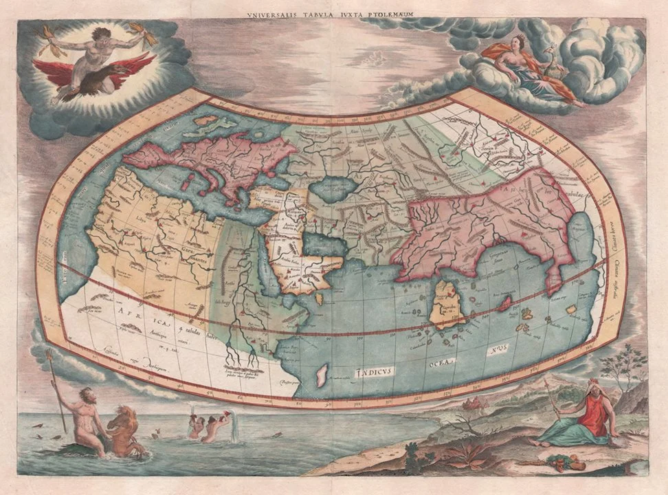 1695 Universalis Tabula Juxta Ptolemaeum Antique World Map