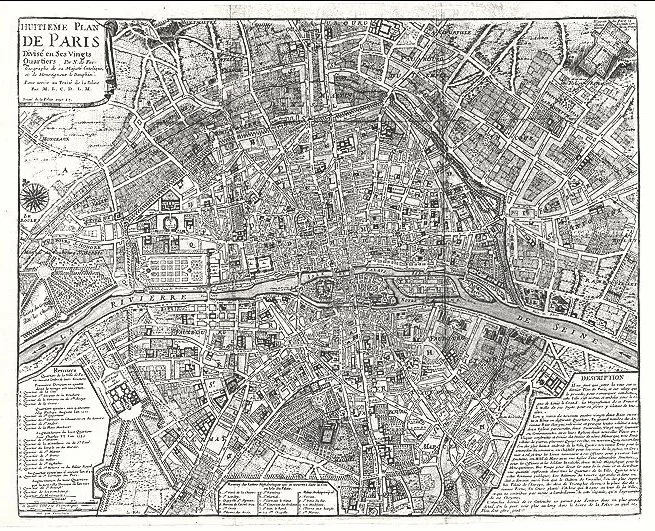 1705 Paris Map Print