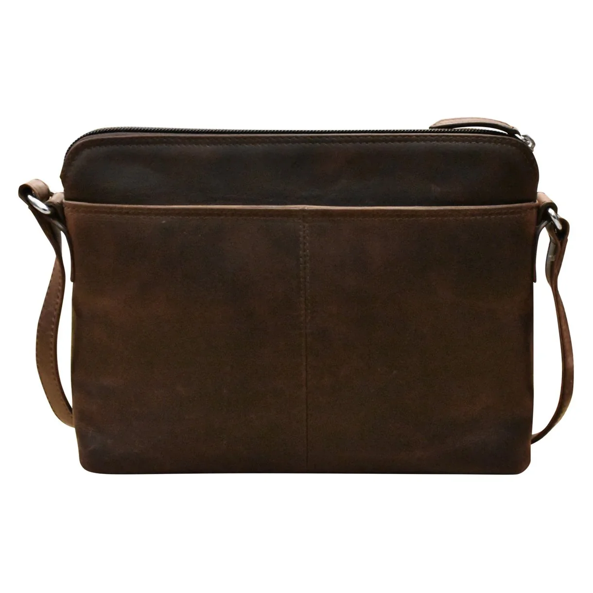 chocolate leather crossbody organizer handbag