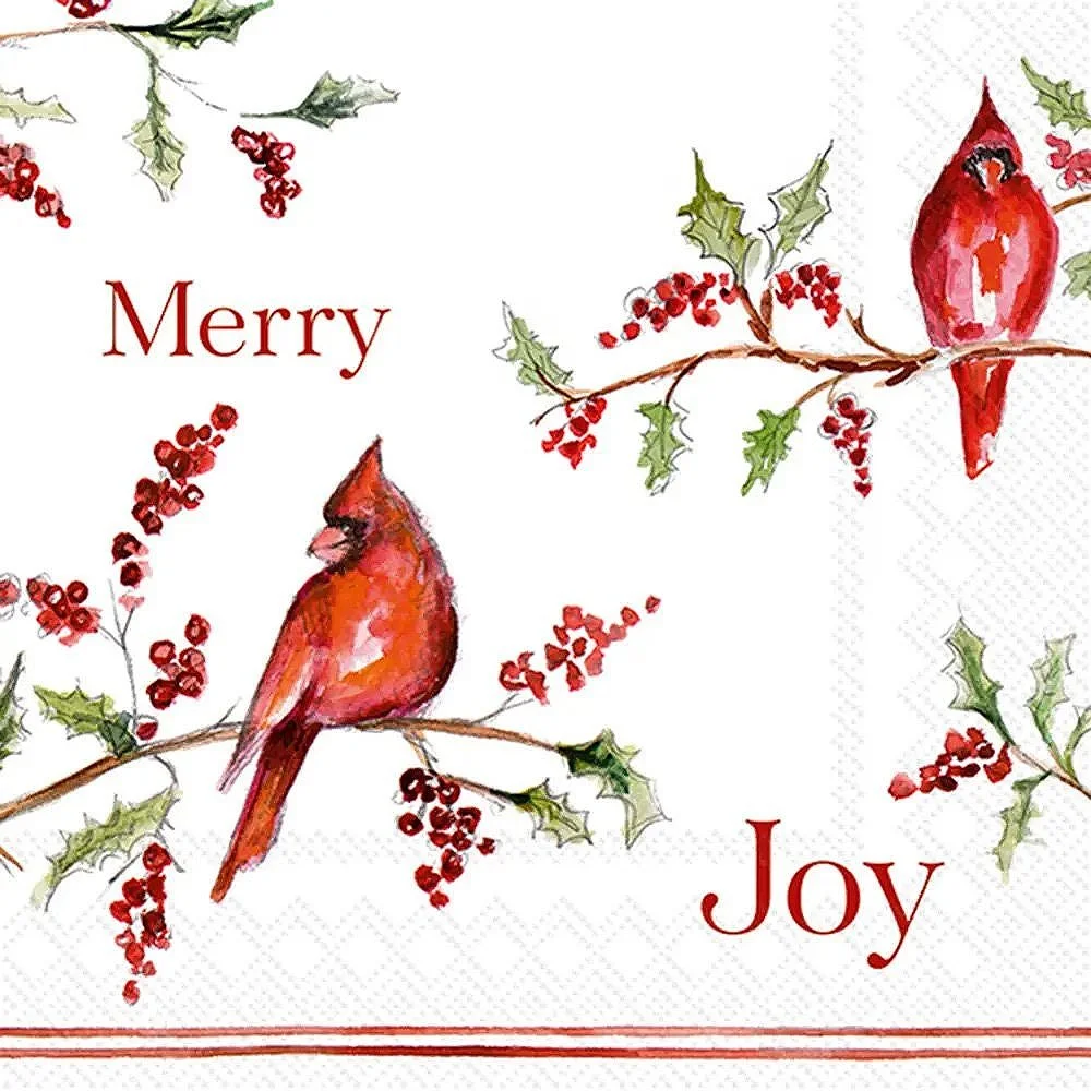 cardinal decorative christmas napkins