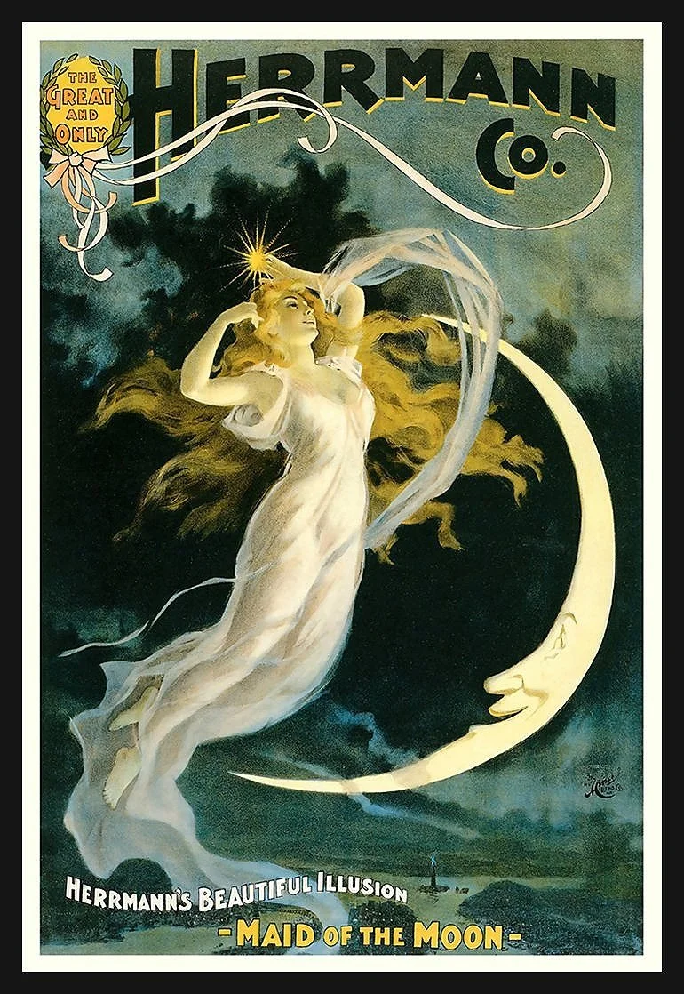 Herrmann the Great  Maid of the Moon Vintage Magic Poster