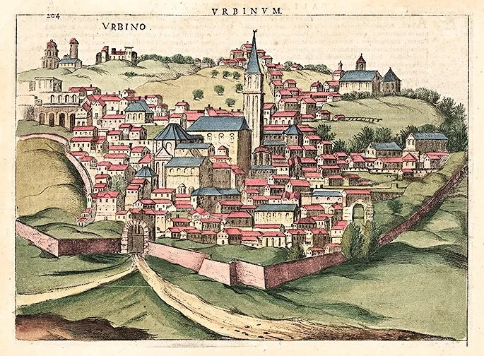 1627 Urbino Italy Antique Map