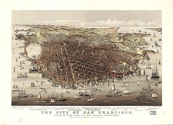 1878 San Francisco Antique California Map