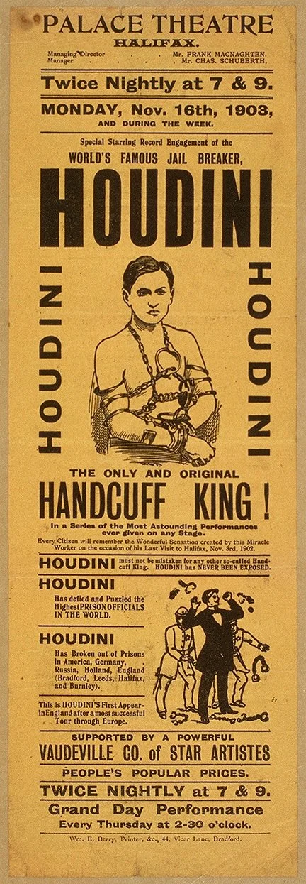 Houdini Ticket Vintage Magic Poster