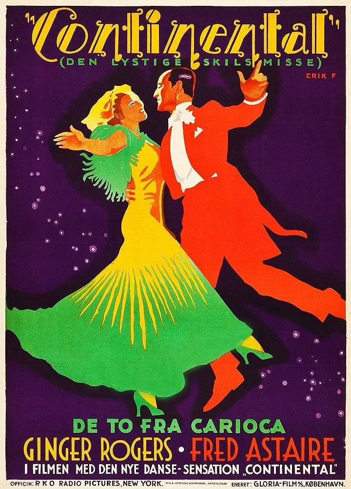 Ginger Rogers Fred Astaire Continental Vintage Dance Poster
