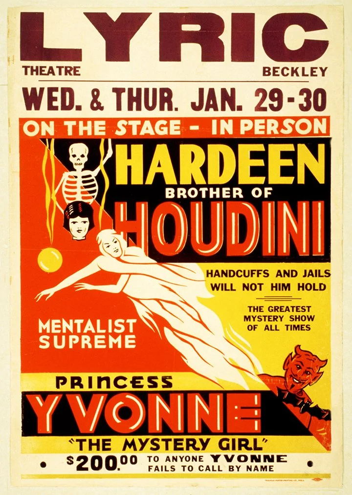 Hardeen Houdini Vintage Magic Poster