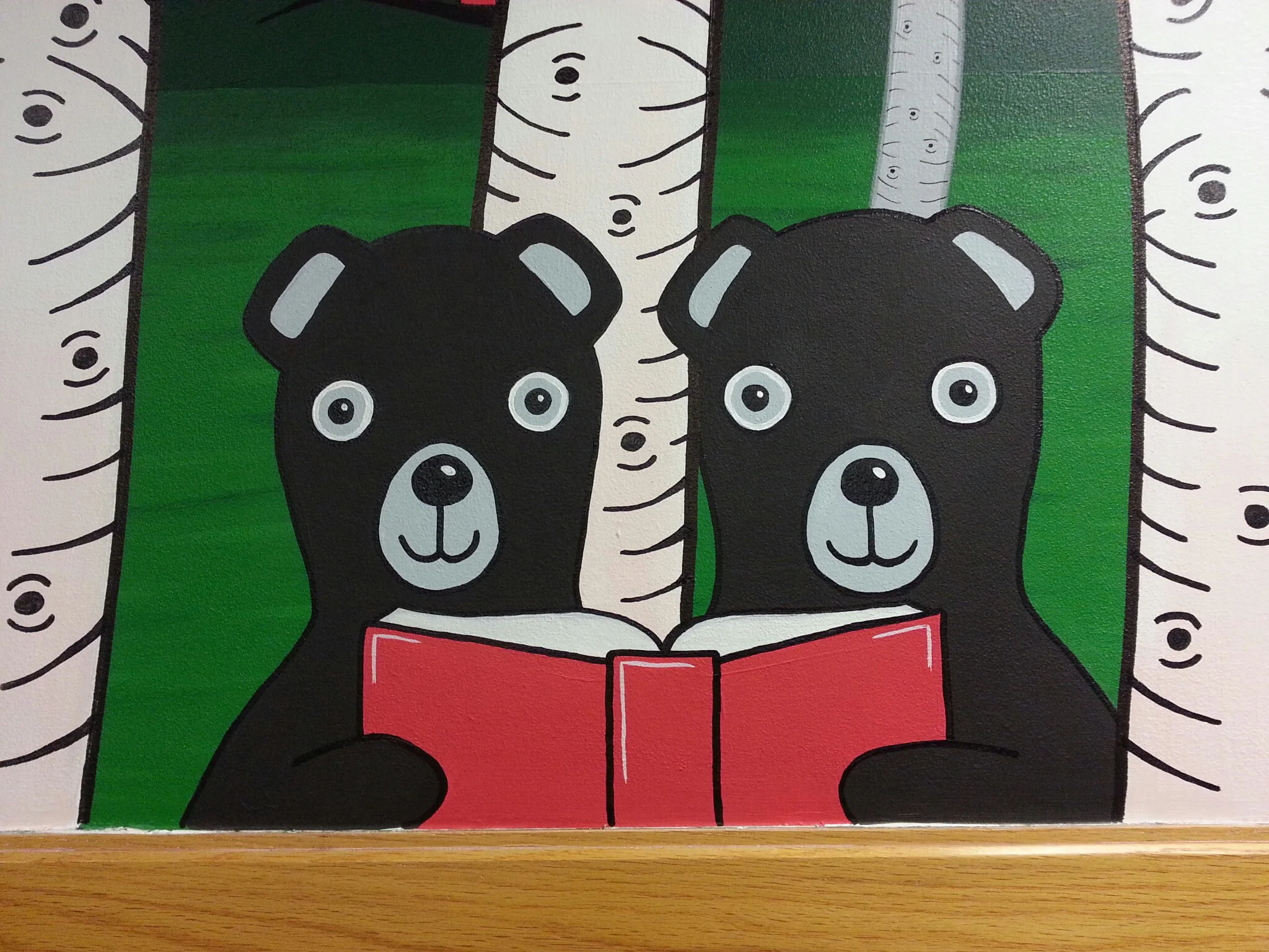 Reading Bears detail of mural at the Dobson Branch of Mesa Public Library