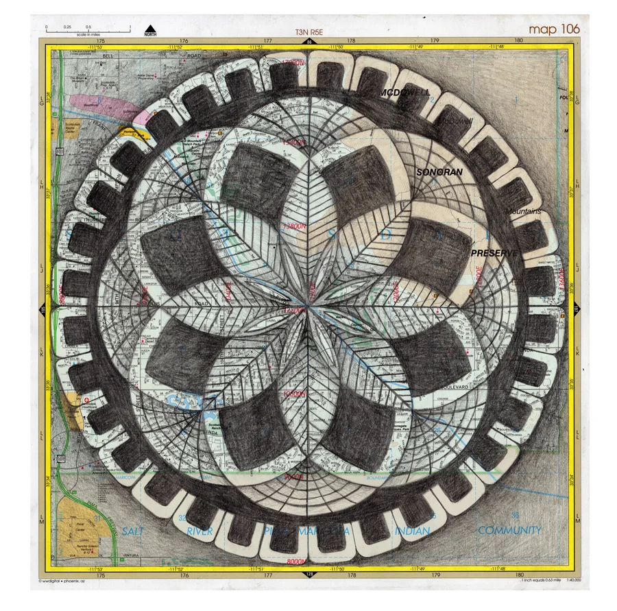 Radial Drawing Series — Kyllan Maney Fine Art / Wearable Art / Muralista, image size:900x891