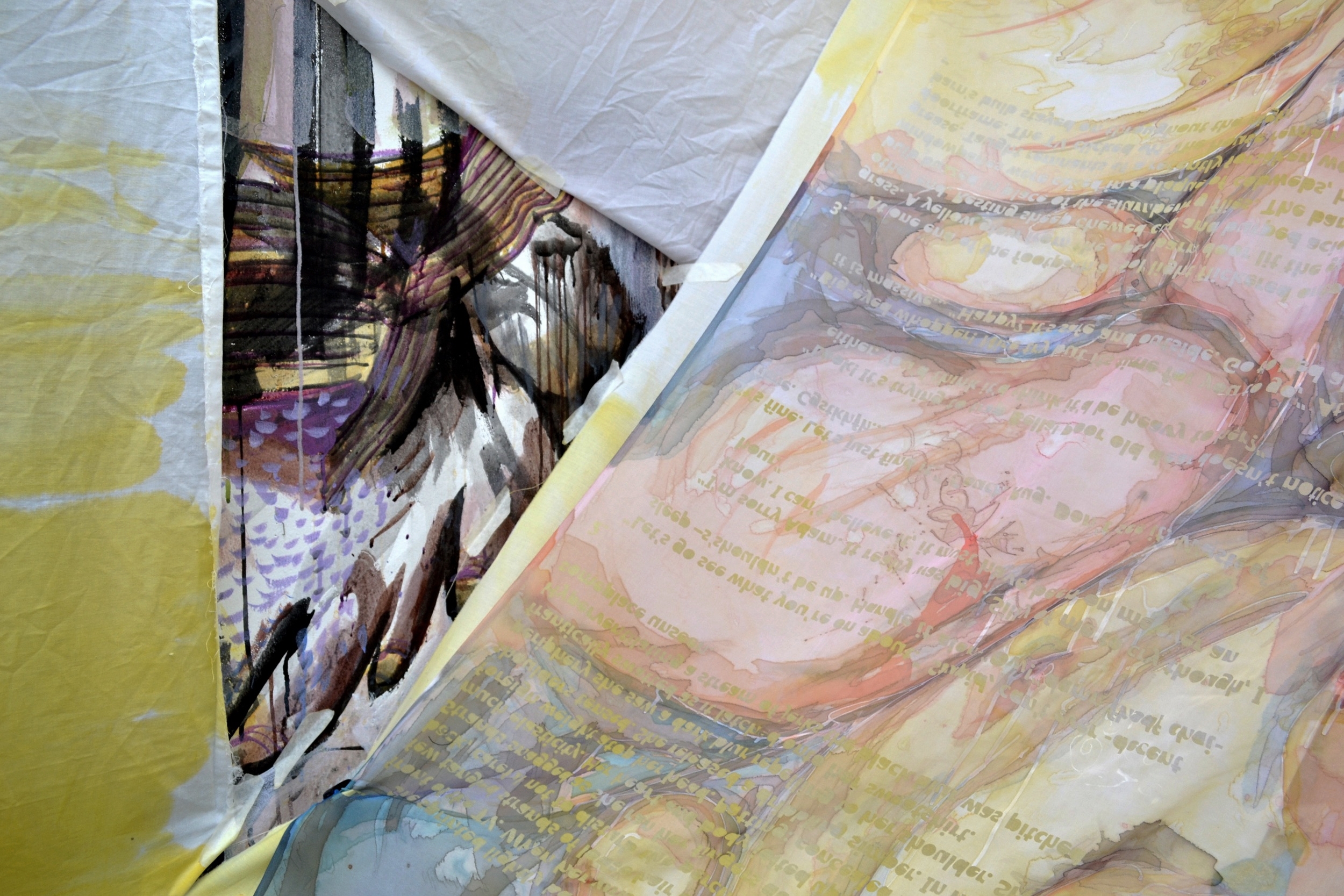 Sometimes I am also the Spider with Bear Maiden Mural in the studio, 2015.