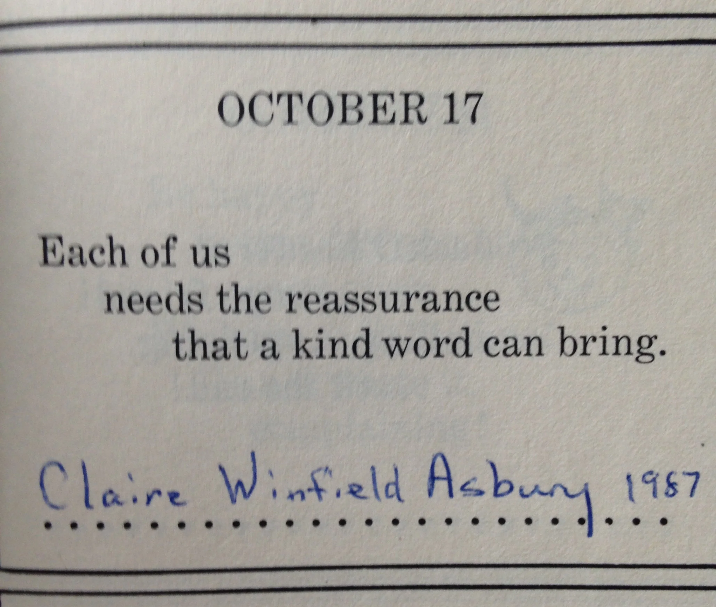 From my grandmother's birthday book.
