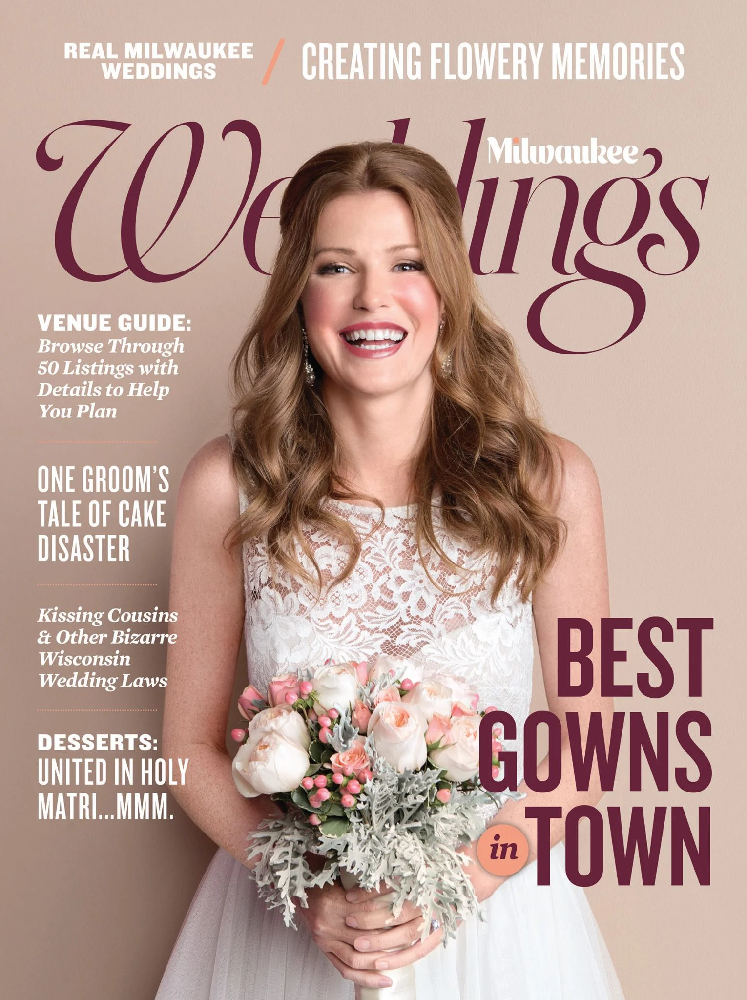 MILWAUKEE WEDDINGS – Winter 2016 Issue, " Real Weddings: Kathy & Danny's backyard" 