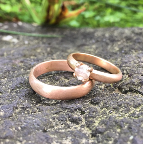 handmade wedding rings rough diamond