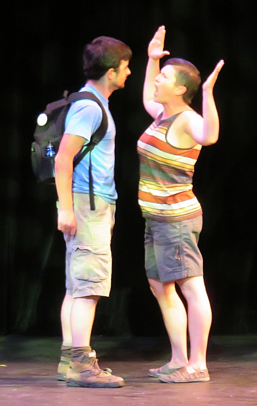 Jamie H. Jung and Jen Grigg in Palooka at Fusion Theatre's The Seven: Strange Bedfellows, directed by Aaron Worley.