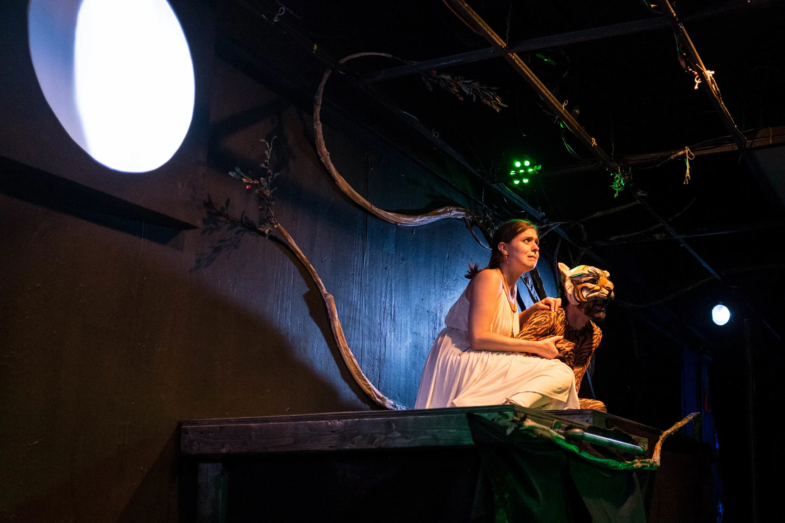 Ann Fraistat and Matthew Marcus in the Venus Theatre production of Aglaonike's Tige r. Photo by Mike Landsman.