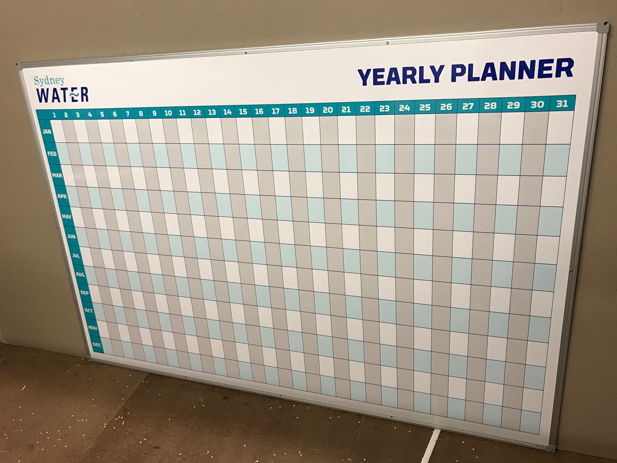 Perpetual Yearly Calendar Whiteboard Branded Whiteboards