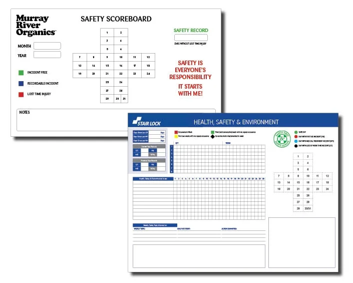 Murray River Organics and Stair Lock Safety Record boards