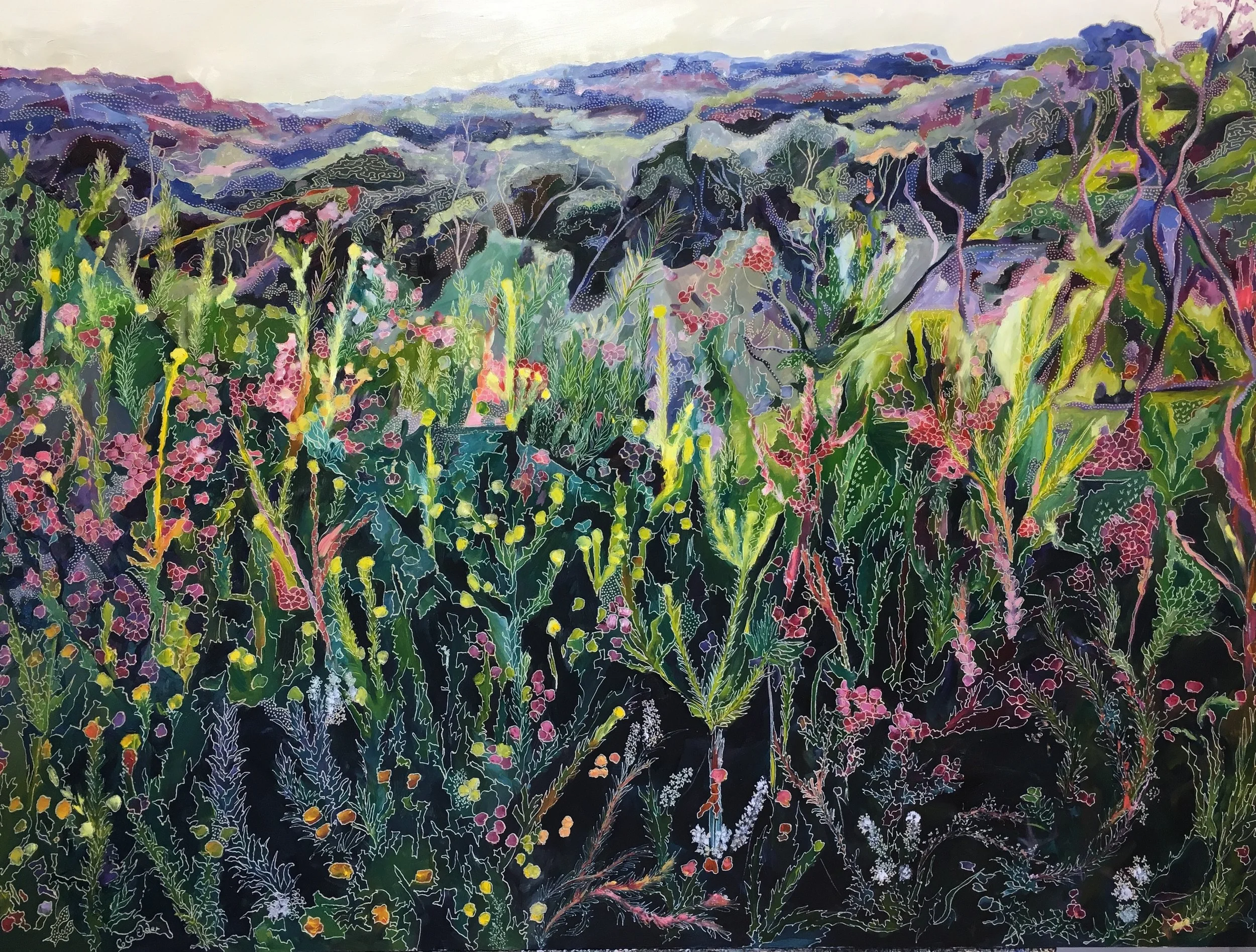 Title: Hazy Escarpment in the Garden of Ku-Ring-Gai