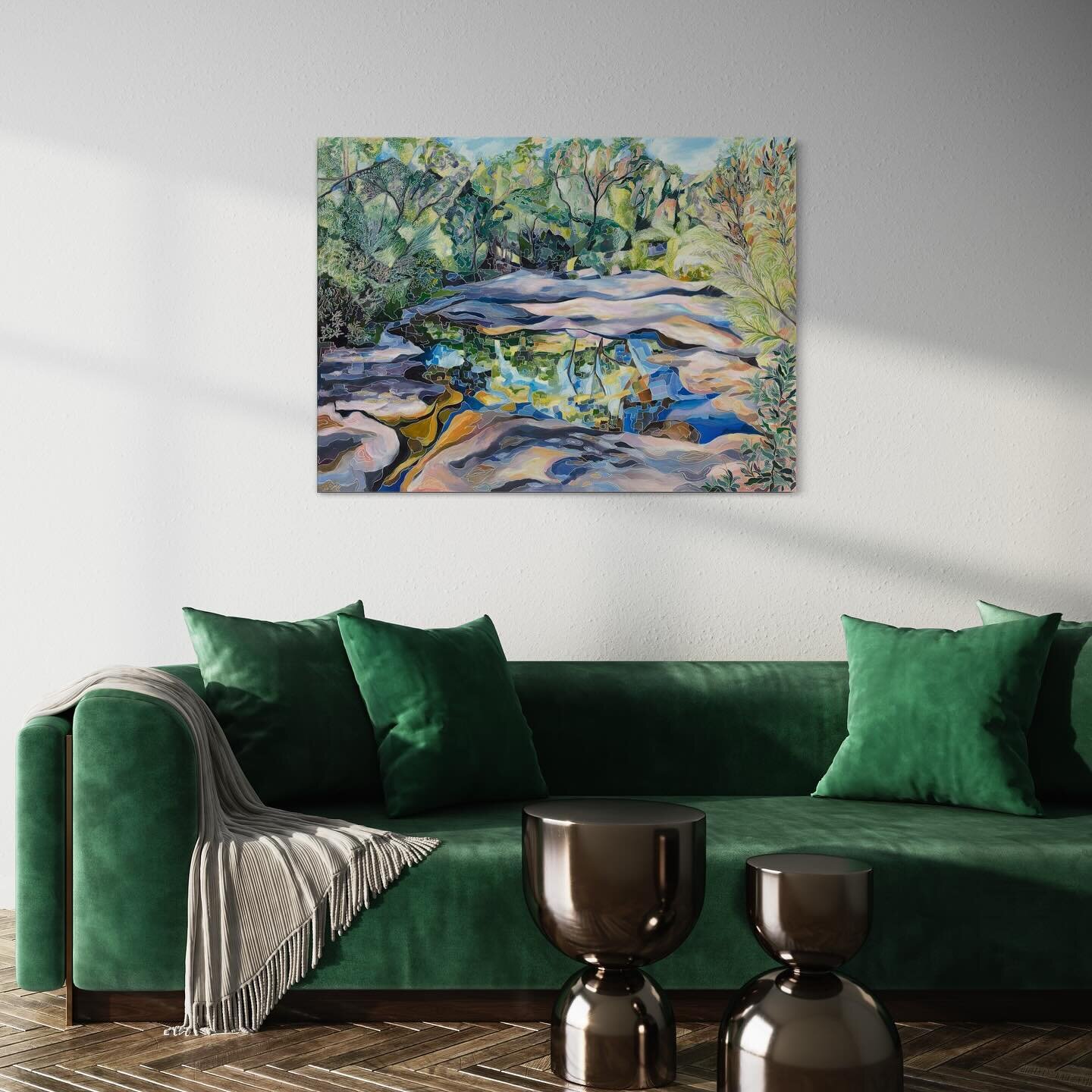 Cool creeks- swim amongst nature&hellip; in your living room&hellip;. 

This original oil carving on wooden panel is currently available @bellingengallery 

Prints available in the link on my bio or website http://www.cocoelder.com.au/

#fineart #fin