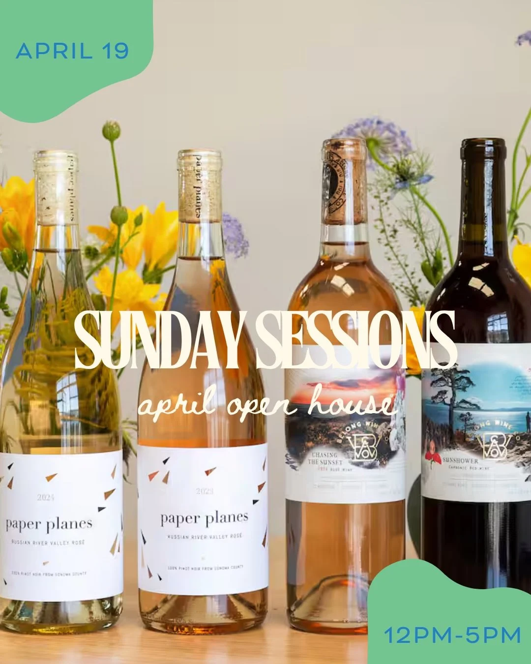 Join us for a special Sunday Sessions Open House + Club Pick-Up Party in celebration of Earth Day 🌿
 Sunday, April 19th from 12pm - 5pm

We&rsquo;ll be pouring our new vintages of ros&eacute; alongside your favorite wines - available by the flight, 