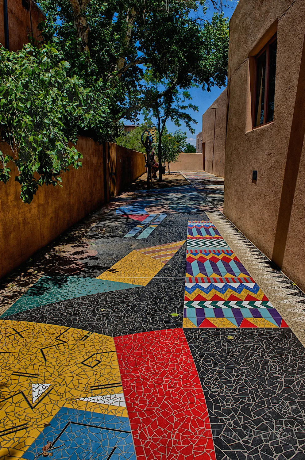 Sidewalk alongside the Albuquerque Museum of Art and History