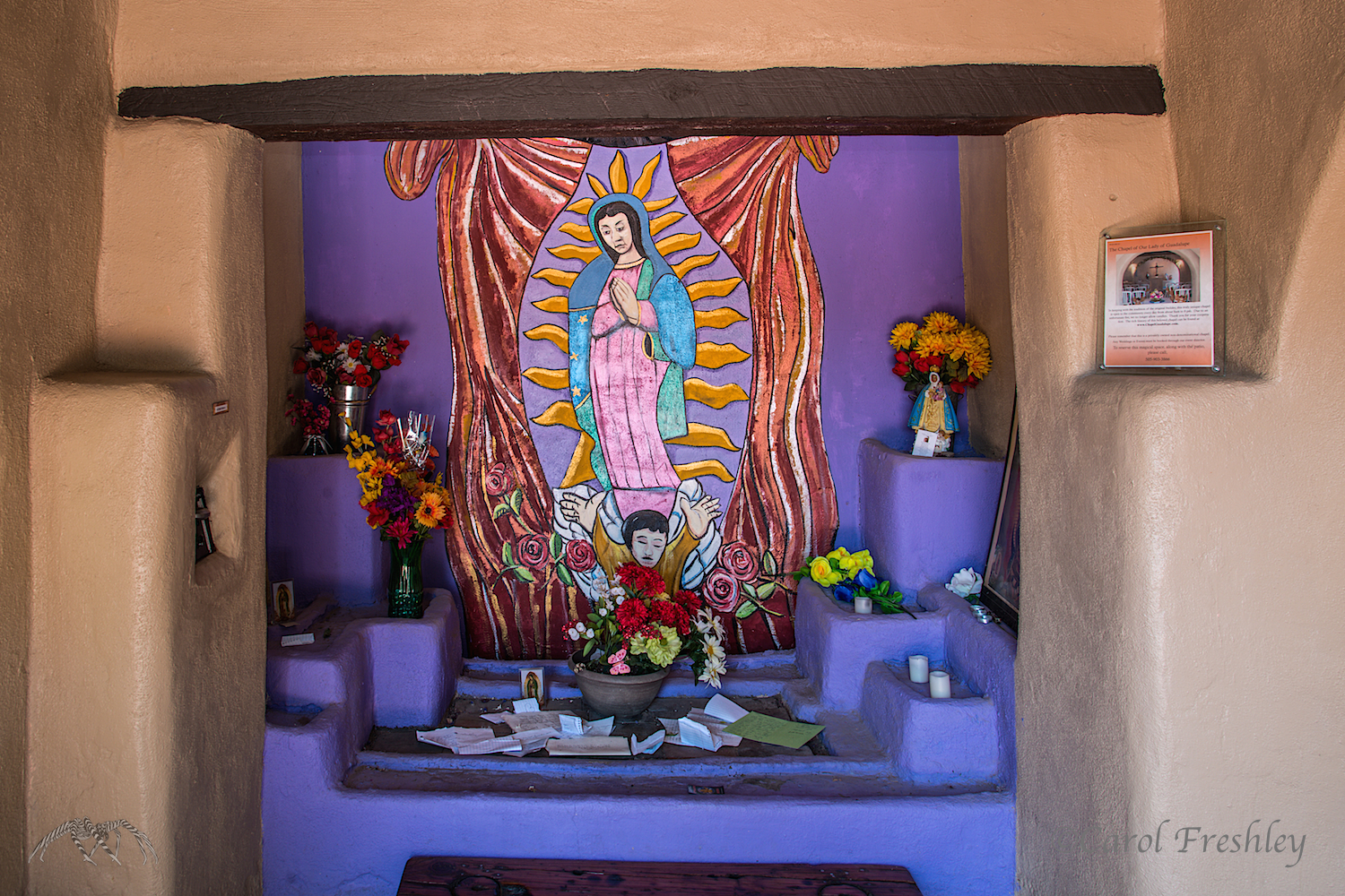 A small two-room chapel off the Patio Escondido. Old, thick adobe! Next two images are from same chapel.