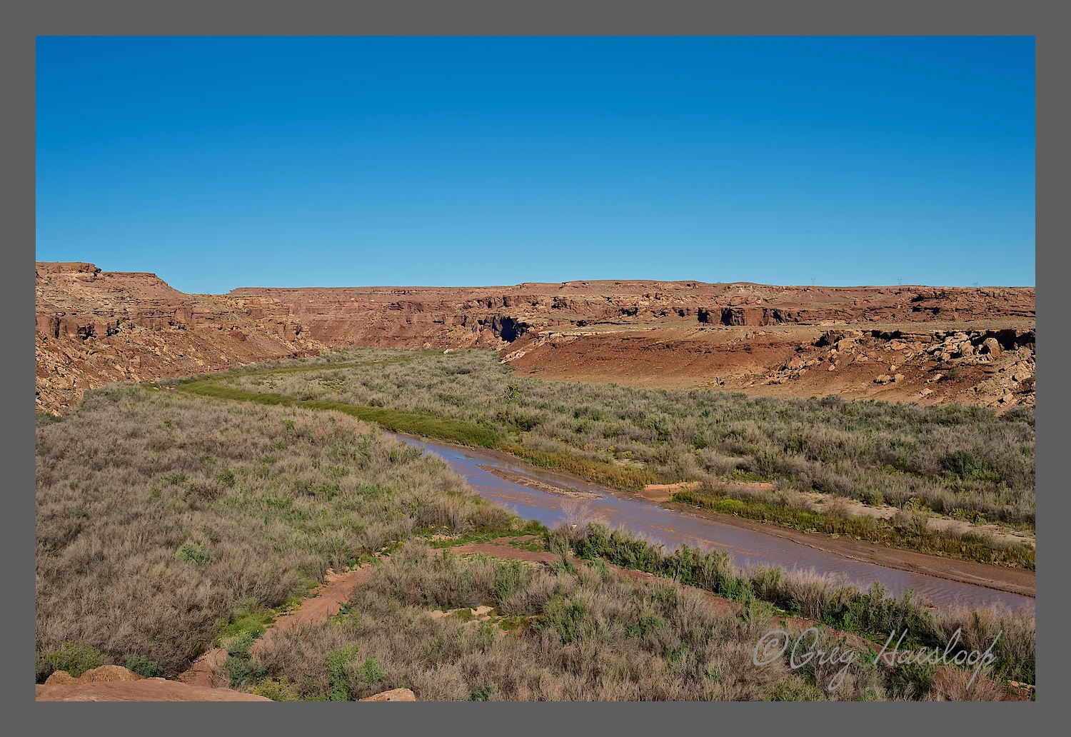 Colorado River flowing under the Navajo Bridge near Lee's Ferry.