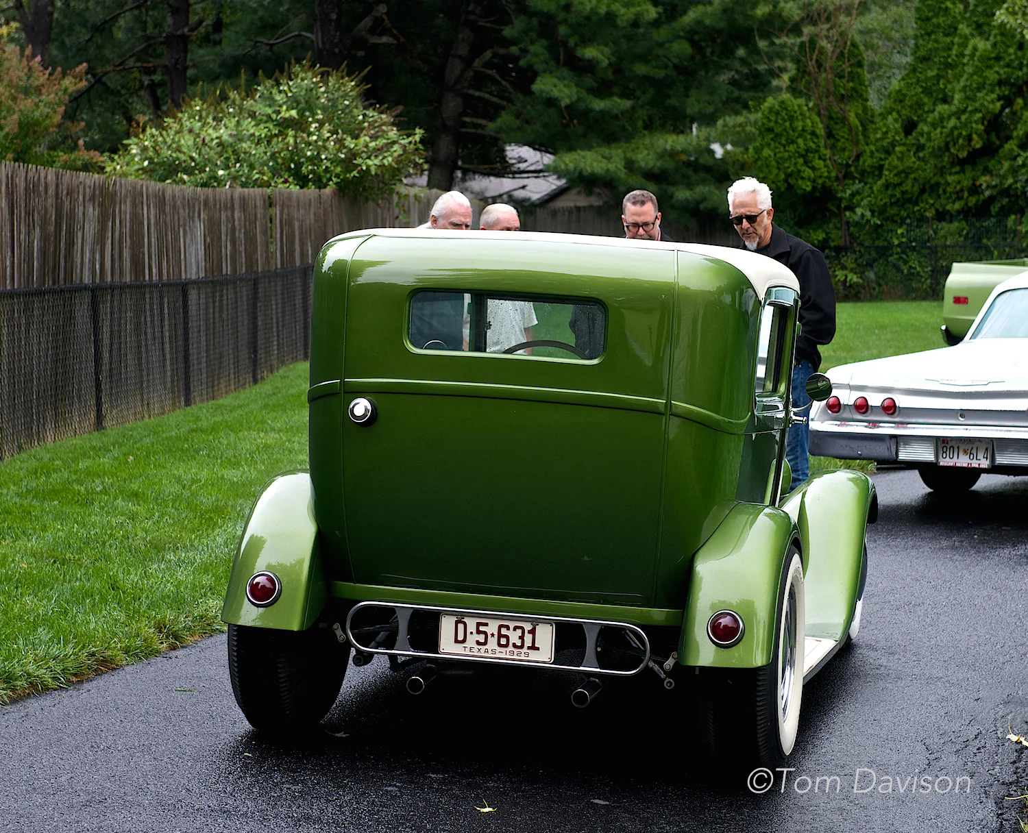 Lee with Austin friends Steve and Brian, who drove the Model A from Austin. Richard is barely visible.