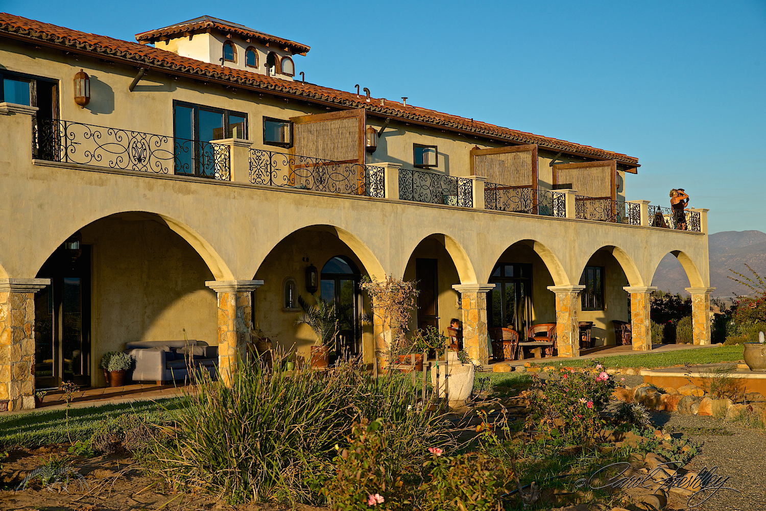 The back of the villa.