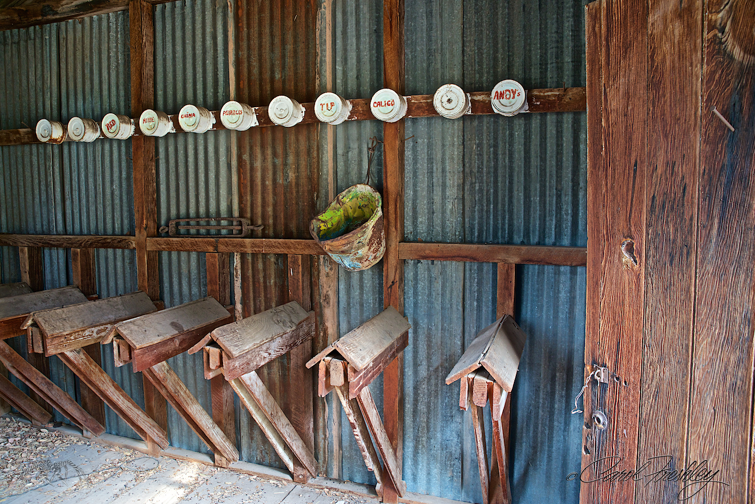 Ah! Put your saddle on the inverted V holders. Put your tack above your horse's name.