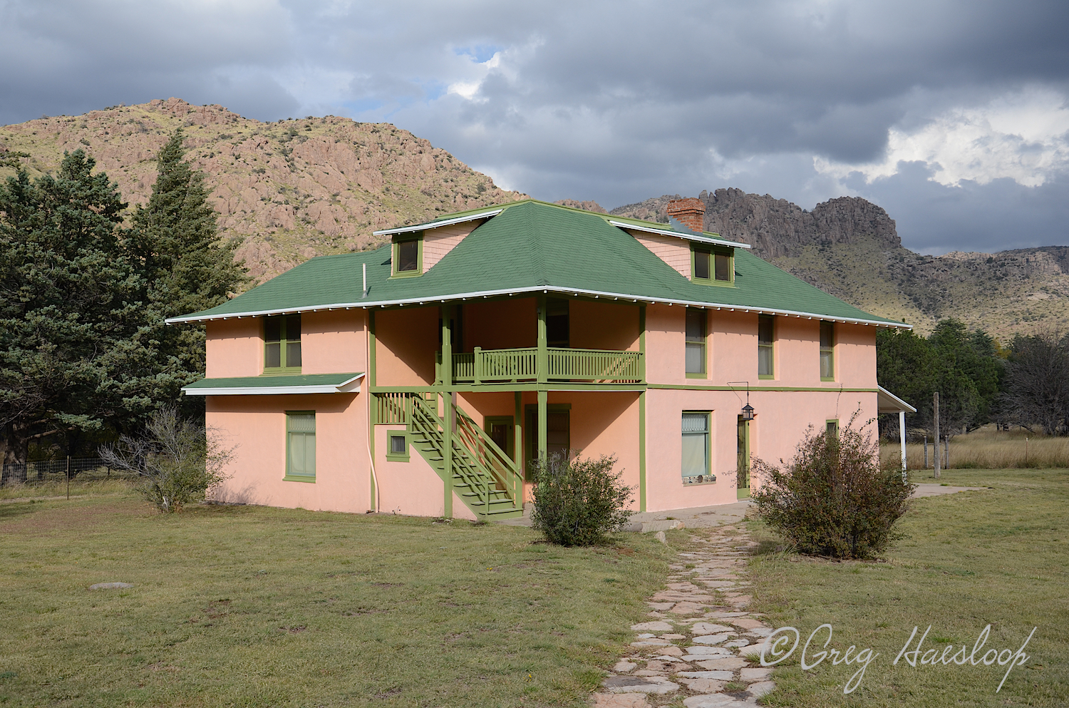 This image, taken before the "rich in light" Golden Hour, shows the difference light can make in an image. So what does the house look like? Depends on the light at the moment and how a photographer chooses to manipulate the image.