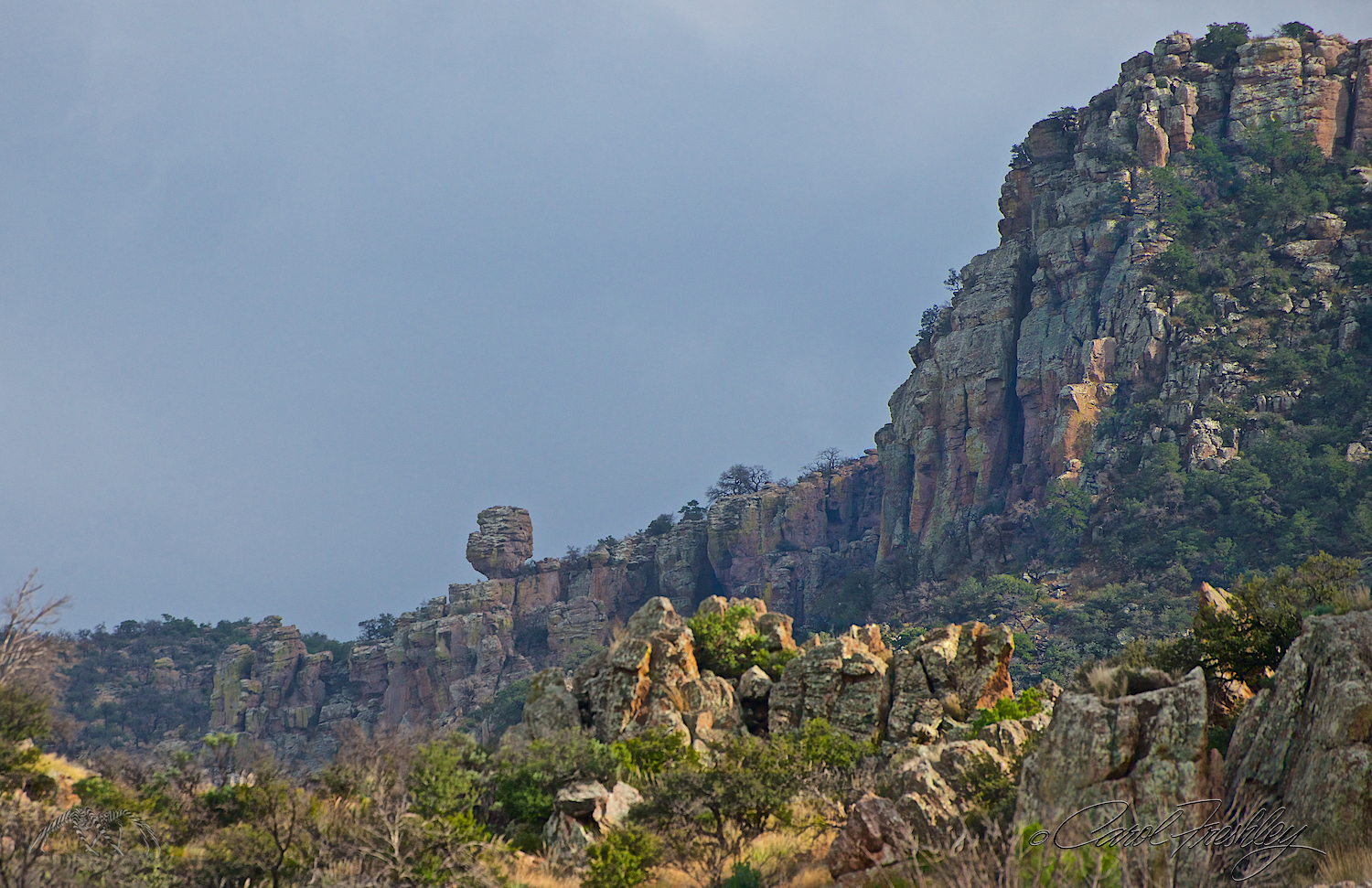 A balancing rock. It is one of many in the park.