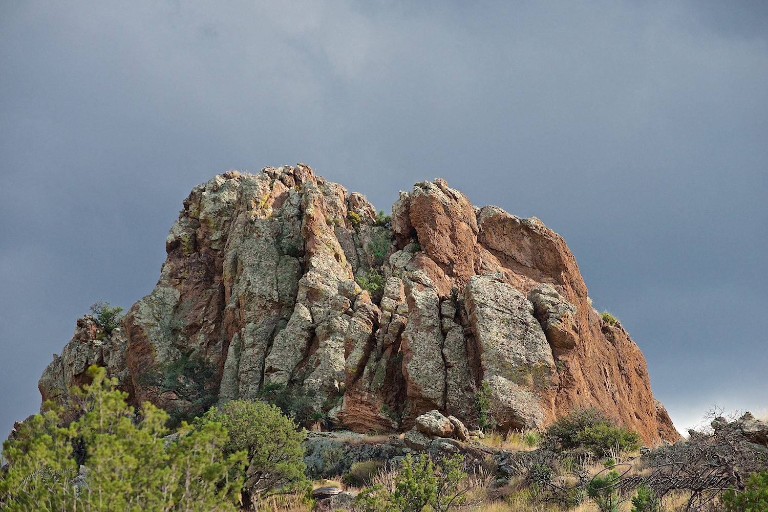 A closer look. Threatening clouds and a sliver of gold light. 