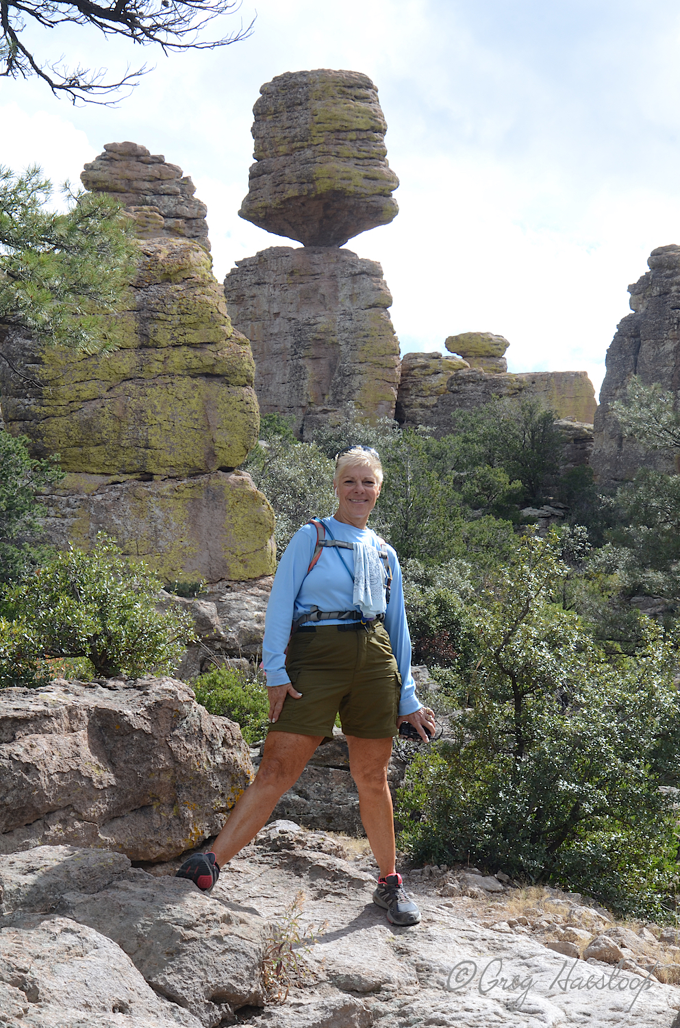 Would I be smiling if I were hiking in what looks like unstable rock territory? Yep, because it would mean that I could make it 7+ miles!!!