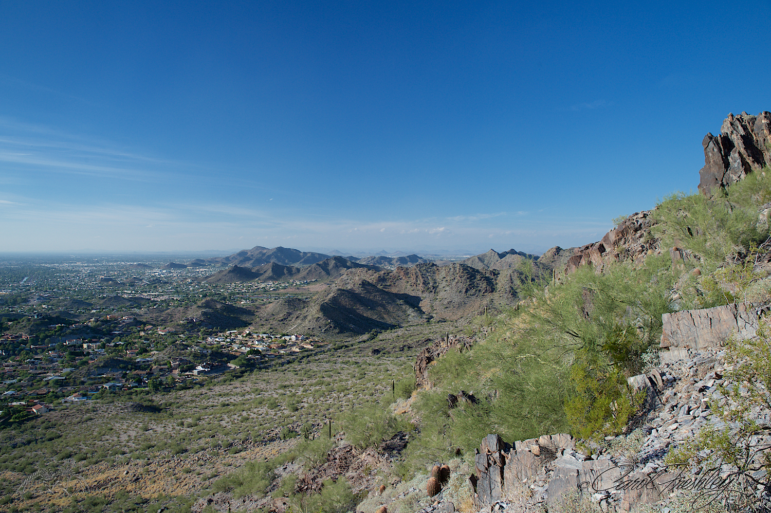 You round a corner and the view switches to the northwest.