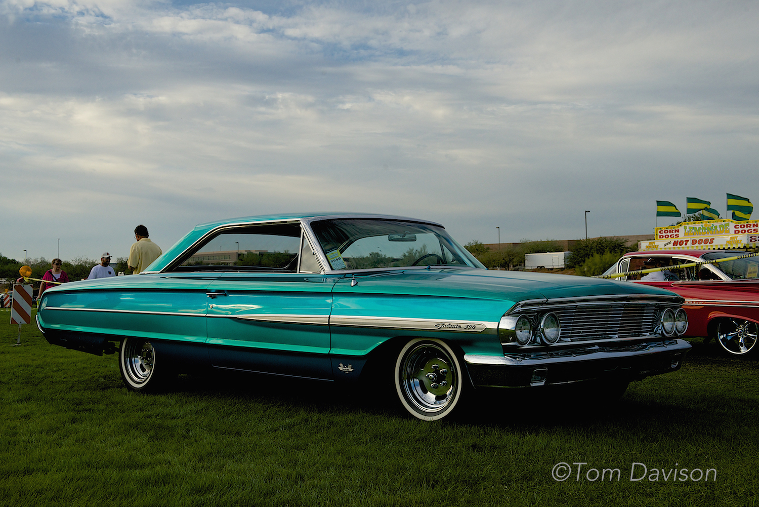 Jerry's 1964 Ford Galaxie that Tom custom painted for him the same year with a blended multi-hued candy colored finish. The car was put in storage in 1972 and restored just this year by Jerry. The original paint was still looking good but the mechanicals all needed rebuilding.