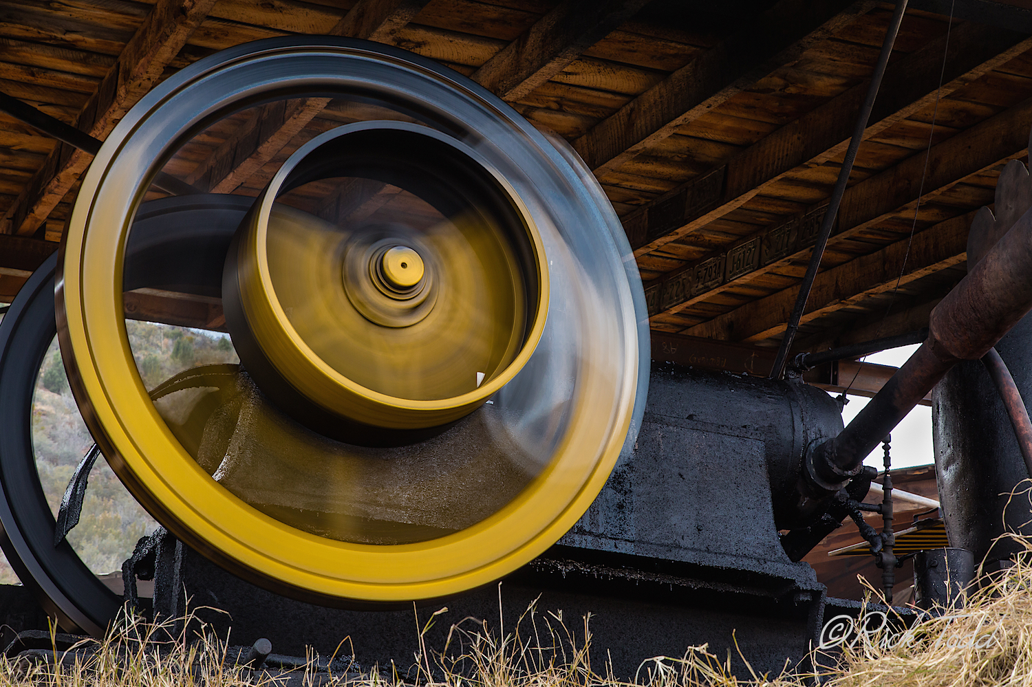 The great sawmill wheel a-turnin'.